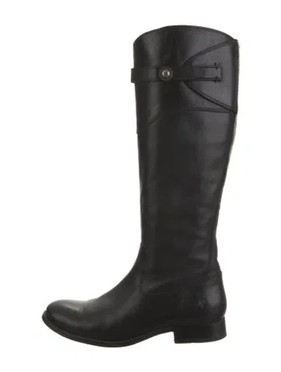 Pre-owned Frye Leather Riding Boots In Black