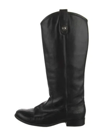 Pre-owned Frye Leather Riding Boots In Black