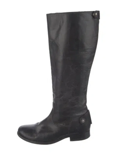 Pre-owned Frye Leather Riding Boots In Black