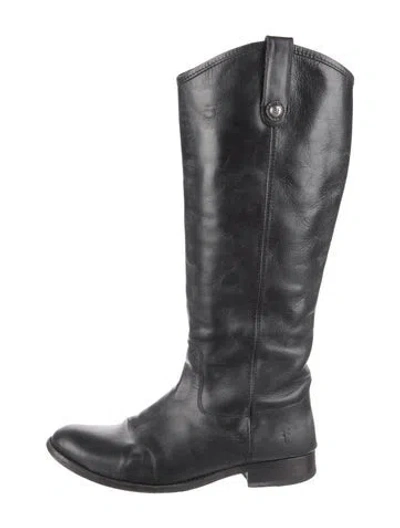 Pre-owned Frye Leather Riding Boots In Black