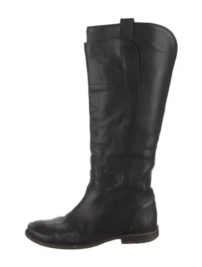Pre-owned Frye Leather Riding Boots In Black