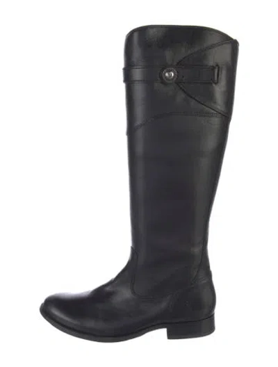Pre-owned Frye Leather Riding Boots In Black