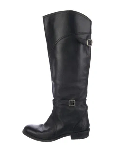 Pre-owned Frye Leather Riding Boots In Black