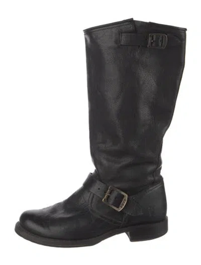 Pre-owned Frye Leather Riding Boots In Black