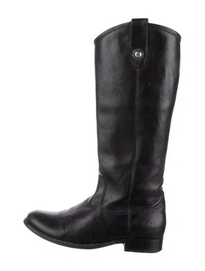 Pre-owned Frye Leather Riding Boots In Black