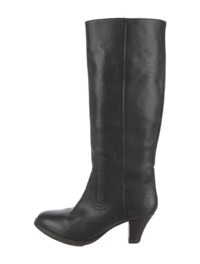 Pre-owned Frye Leather Riding Boots In Black