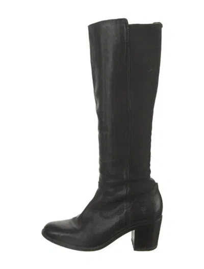 Pre-owned Frye Leather Riding Boots In Black