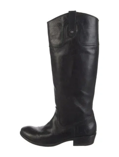 Pre-owned Frye Leather Riding Boots In Black