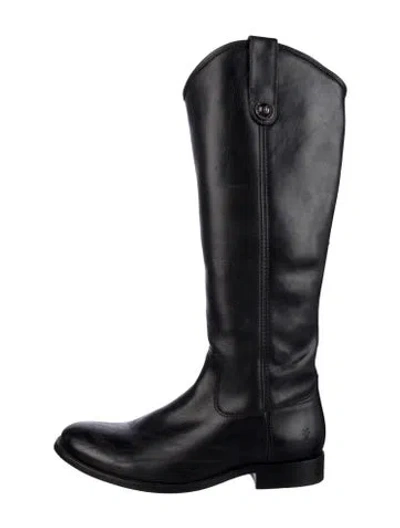 Pre-owned Frye Leather Riding Boots In Black