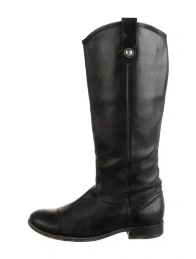 Pre-owned Frye Leather Riding Boots In Black