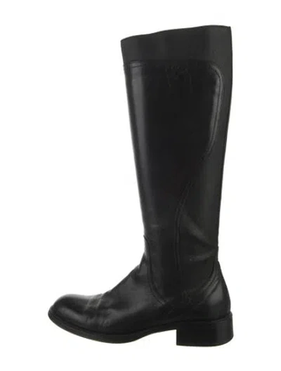 Pre-owned Frye Leather Riding Boots In Black