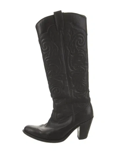 Pre-owned Frye Leather Riding Boots In Black