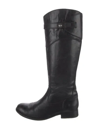 Pre-owned Frye Leather Riding Boots In Black