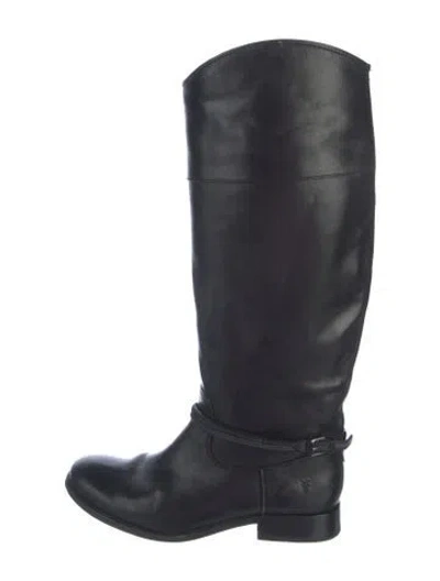 Pre-owned Frye Leather Riding Boots In Black