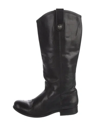 Pre-owned Frye Leather Riding Boots In Black
