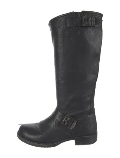 Pre-owned Frye Leather Riding Boots In Black