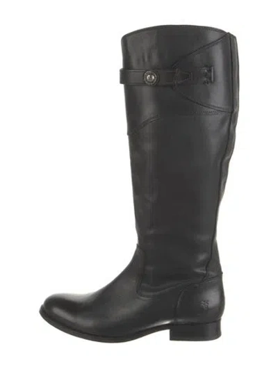 Pre-owned Frye Leather Riding Boots In Black