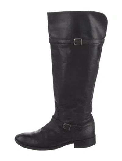 Pre-owned Frye Leather Riding Boots In Black