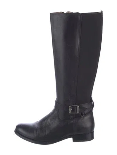 Pre-owned Frye Leather Riding Boots In Black