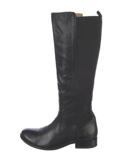Pre-owned Frye Leather Riding Boots In Black