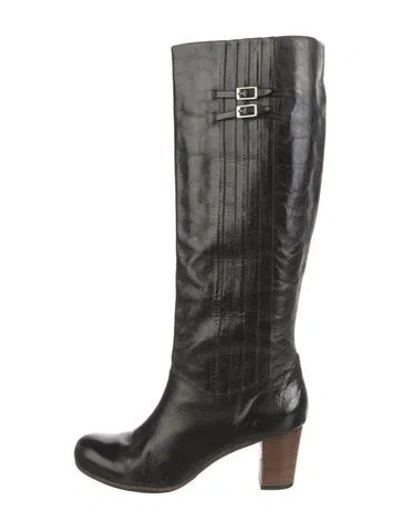 Pre-owned Frye Leather Riding Boots In Black