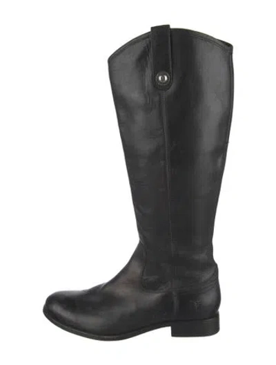 Pre-owned Frye Leather Riding Boots In Black