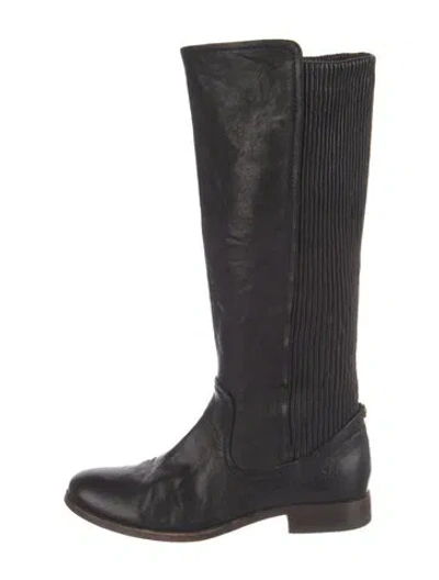 Pre-owned Frye Leather Riding Boots In Black