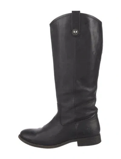 Pre-owned Frye Leather Riding Boots In Black