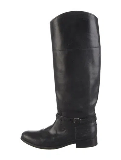 Pre-owned Frye Leather Riding Boots In Black