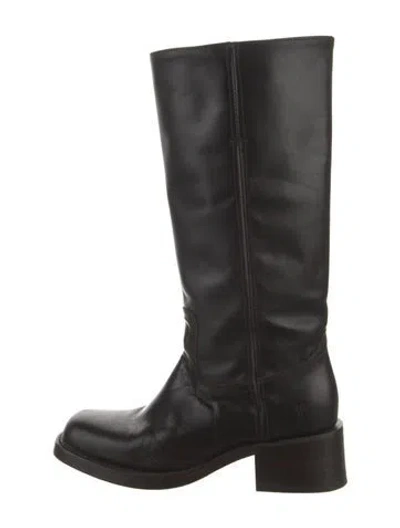 Pre-owned Frye Leather Riding Boots In Black