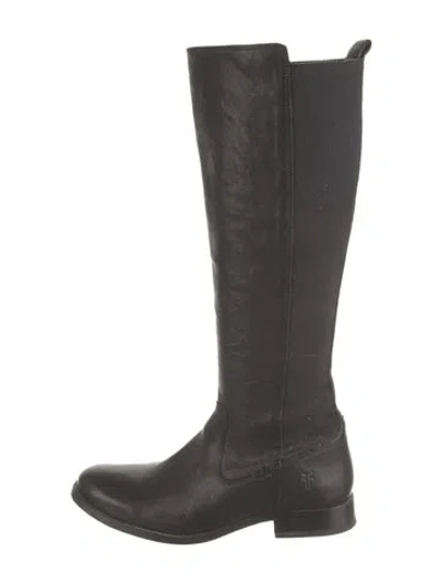 Pre-owned Frye Leather Riding Boots In Black