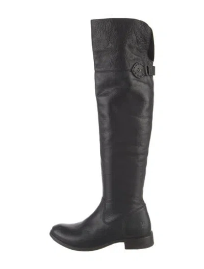 Pre-owned Frye Leather Riding Boots In Black