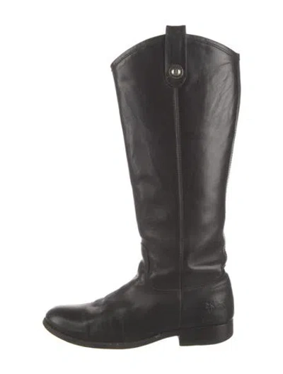 Pre-owned Frye Leather Riding Boots In Black