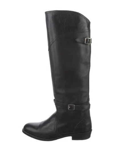 Pre-owned Frye Leather Riding Boots In Black