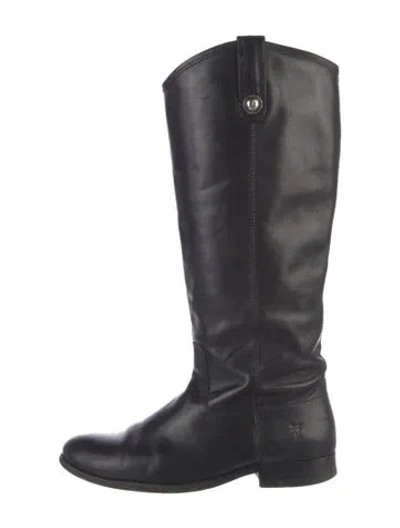 Pre-owned Frye Leather Riding Boots In Black