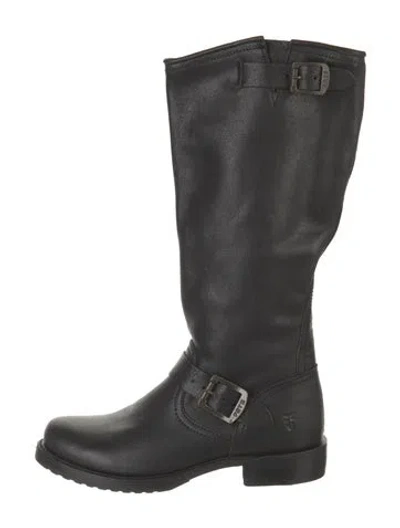 Pre-owned Frye Leather Riding Boots In Black