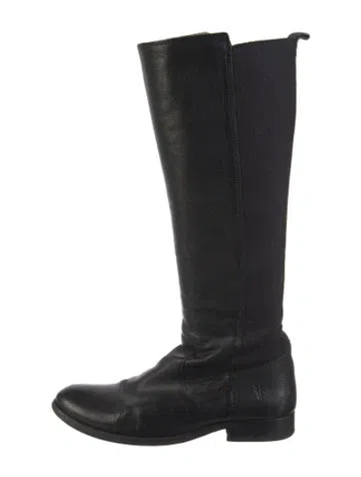 Pre-owned Frye Leather Riding Boots In Black