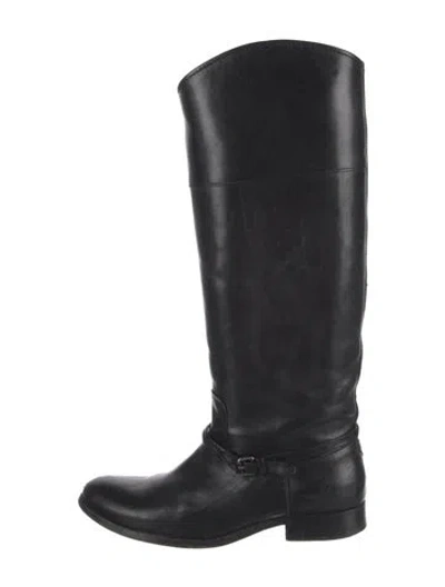Pre-owned Frye Leather Riding Boots In Black