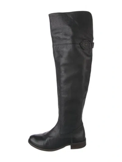 Pre-owned Frye Leather Riding Boots In Black
