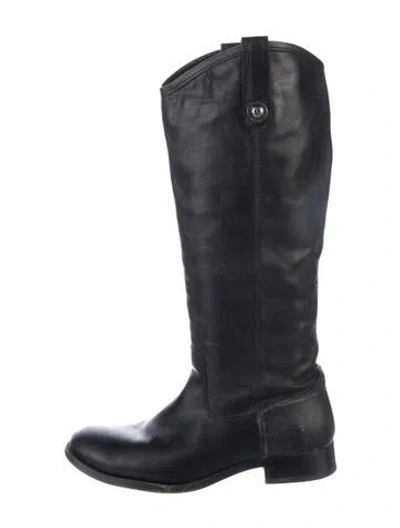 Pre-owned Frye Leather Riding Boots In Black