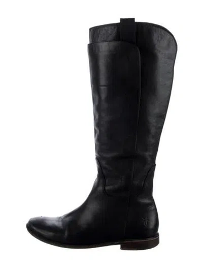 Pre-owned Frye Leather Riding Boots In Black