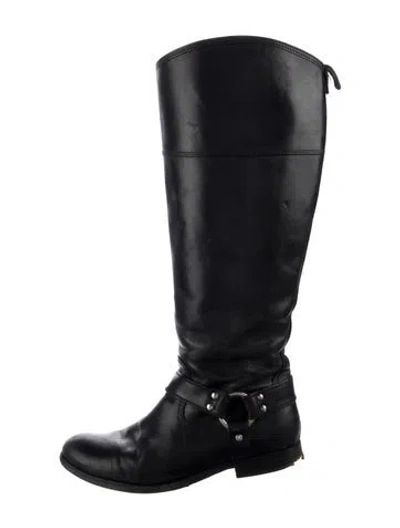 Pre-owned Frye Leather Riding Boots In Black