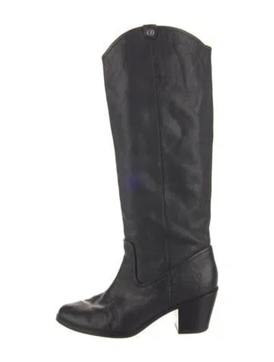 Pre-owned Frye Leather Riding Boots In Black