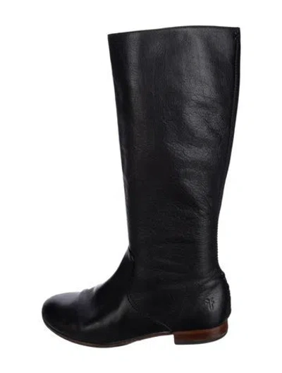 Pre-owned Frye Leather Riding Boots In Black