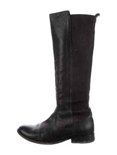 Pre-owned Frye Leather Riding Boots In Black