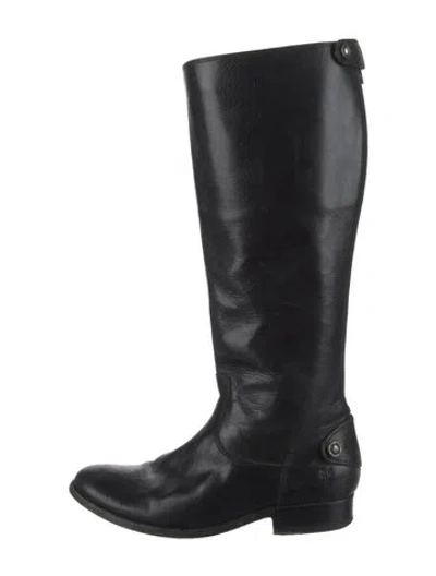 Pre-owned Frye Leather Riding Boots In Black
