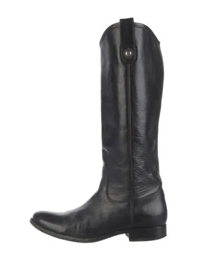 Pre-owned Frye Leather Riding Boots In Black