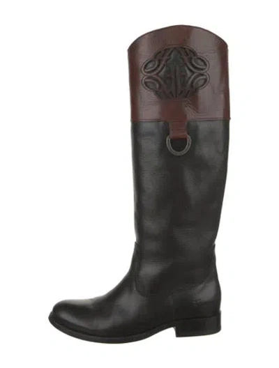 Pre-owned Frye Leather Riding Boots In Black