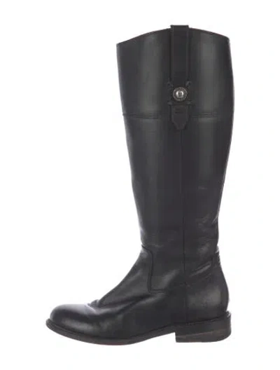 Pre-owned Frye Leather Riding Boots In Black