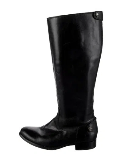 Pre-owned Frye Leather Riding Boots In Black